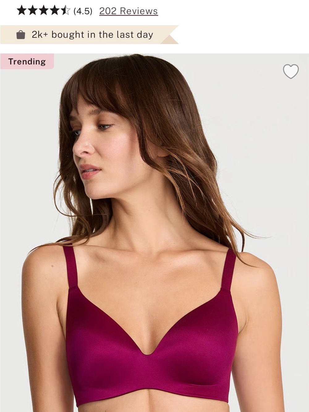 Victoria's Secret Wireless T-Shirt Bra - Plum Berry